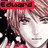 Pixelated anime-style character portraits with red text labels, showing three distinct figures against a dark background with white speckles.