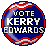 A 48x48 pixel animated contact sheet showing two frames of a political campaign icon with patriotic colors and text, alongside a green background with "OriginalIcons.com" branding.