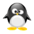 Animated penguin mascot icon with five distinct facial expressions across sampled frames, displayed in a 3x2 contact sheet layout on white background.