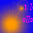 Animated icon with blue background, orange circular light effects, and pink text elements showing 'i' and 'o' characters in a