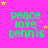 Green text reading 'peace love tennis' on bright pink background with yellow and pink stars, some frames showing star position changes.