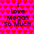 A static image with a pink background of red hearts, displaying the text "I Love Megan So Much" in black pixelated font across two identical sections.