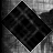 Black-and-white diamond-shaped icon with pixelated text and pattern, showing sequential animation of text changes from 'YOU' to 'ME.'