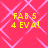 A static image with a bright pink background featuring light pink geometric patterns and yellow text reading "FAB 5 4 EVA!" in four identical quadrants.