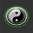 Static pixelated icon featuring a yin-yang symbol with green outer ring on dark background.