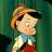 Pixelated static icon of a cartoon character with light brown hair, wearing a straw hat and red outfit against green background.