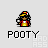 Pixel art character with dark curly hair and yellow-red outfit, shown in multiple poses with speech bubbles reading 'YEEAH!', 'WHAT!', and 'OKAY!' above.