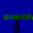 Blue background with green text 'spotligh' repeated twice, each instance flanked by two vertical dark shapes.