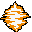Pixel art of nine diamond-shaped icons with two hamster characters and six leaf-like patterns in orange, green, and white