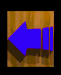 Animated sequence showing a blue arrow and 'GO BACK' text on wooden backgrounds with varying shadows and angles.
