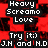 Pixelated text on a red and black background reads Heavy Screamo Love Try it:) J.M and M.O