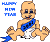 Pixelated baby figure with blue sash and white diaper, seated on gray background next to green square with 'OriginalIcons.com' text.
