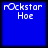 Blue square icon with white pixelated text 'Rockstar Hoe' in two lines, top line slightly larger than bottom line.