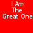 Four display the text "I Am The Great One" in white pixelated font against red, dark red, black, and deep red backgrounds