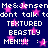 Pixelated text and pink stars on dark blue background with repeated phrases and emoticons.