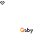 pixelated 'Gaby' text icons with heart symbols, each displaying distinct color variations and small animated heart changes