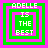 Four variations of a pixelated graphic with green and pink borders displaying "ADELLE IS THE BEST" text in white.