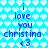 Pixelated blue text on a heart-patterned background with repeated phrases and symbols.