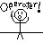 Pixelated stick figure with raised hand and smile, displayed in four of four icons each showing text variations