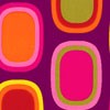 A static composition of four rounded rectangular shapes with layered borders on a solid purple background.