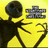 Pixelated black stick figure with outstretched arms holds a dark curved object against yellow background, next to gray puzzle piece and brown arrow.