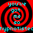 Red and black spiral pattern with cyan text reading "you've got me so hypnotized" repeated across four quadrants.