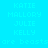 Pixelated text with names and repeated phrases on cyan background, featuring highlighted blue rectangles over specific words