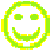 Pixelated circular icons with smiling faces and sunglasses in multiple colors, arranged in a on gray background