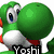 Pixelated character icons with text labels: green dinosaur, mushroom-hatted figure, and yellow bird-like creature on white background.