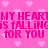 Pixelated pink background with repeating light pink hearts and bold pink text reading "MY HEART IS FALLING FOR YOU" in two identical horizontal bands.