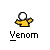 Animated contact sheet of 21 pixel art frames showing a stick figure character in yellow and black variants with changing poses, expressions, and accessories like purple lines or small objects.