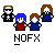 Pixel art characters and text elements arranged in a , with some frames showing character groupings and others displaying text banners