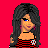 Pixel art contact sheet showing a punk-themed animated icon with multiple frames featuring a character in red-and-black striped top, fishnet pants, and accessories against bright pink background with text elements.