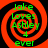 Four identical circular icons with red and black spiral patterns display green text reading "Jake Loves Ashley 4 ever" in a pixelated font.