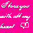 Pixelated white text and shapes on a bright pink background, with 'How you' at top, abstract forms in middle, and curved line plus heart shape below.