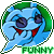 identical cartoon-style icons featuring a blue character with purple eyes, red mouth, and green background, each labeled 'FUNNY' in green text below