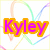 Animated icon with colorful heart outlines and text elements changing across frames.