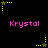 Pixelated star-shaped icons with yellow dots and pink text 'Krstal' on a black background, arranged in three