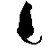 Two black pixelated curved shapes resembling horns or crescent moons on a light gray background, with no visible animation changes.