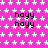 A static image with a bright pink background covered in white star patterns, featuring repeated black text 'hoyy hoyy'