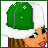 Pixel art contact sheet showing a cartoon woman in green outfit and Santa hat across multiple frames with text panels reading "short stuff".