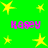 Green background with yellow stars and repeated pink text 'Kasey' in four positions.