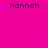 A bright pink background features multiple instances of the name 'Hannah' in dark purple text, each accompanied by small star and dot patterns.