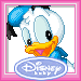 Donald Duck pixel art with varying expressions in a , each frame showing different mouth and eye positions under a 'Disney' oval logo