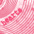 Repeated pink and white pattern with curved lines forming a wave-like design, featuring the word 'BETTY' in red text on each segment.