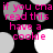 Pixelated text in bright pink reads "if you cna read this have a cookie" over a black background with scattered gray and white circles.