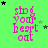Green background with pink text reading "sing your heart out" and scattered black and green stars in a