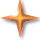 Four orange starfish icons arranged in a , each with distinct orientation and shadow effects on white background