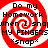 Four identical red and white spiral-patterned icons arranged in a , each containing black text reading "Do my Homework when I snap MY FINGERS *snap*"