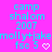 Static pixel art with cyan text and symbols on a bright pink background, featuring repeated phrases and a heart symbol.